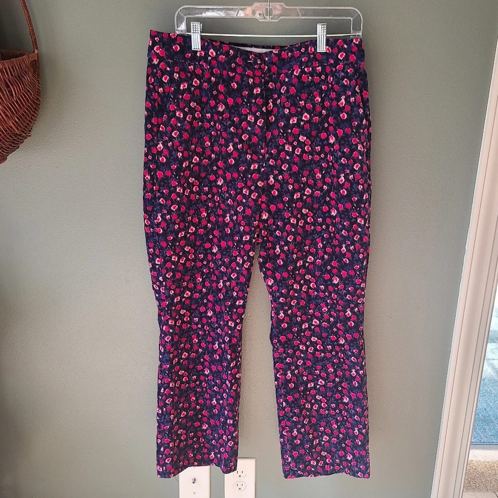J. Crew Kickout Floral Corduroy Pants, Size 14 - Picture 1 of 4